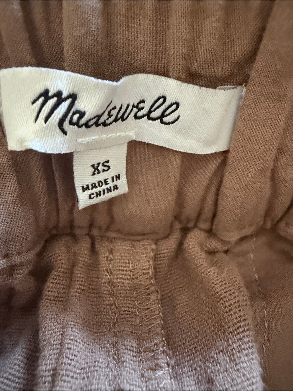 Madewell Brown/Tan Top with Elastic Waistband - Picture 3 of 4
